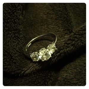 Sterling silver Swarovski crystal ring